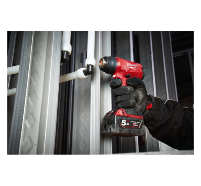 Пистолет горячего воздуха - фен аккумуляторный MILWAUKEE M18 BHG-502C (ЗУ+2акк.Х5Ач+кейс)