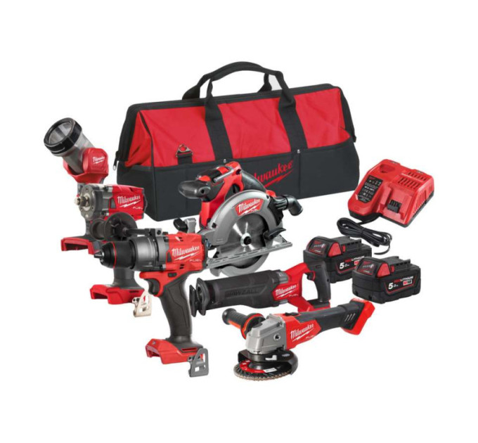 Набор из 6ти инструментов аккумуляторных бесщеточных MILWAUKEE M18 FPP6F3-502B