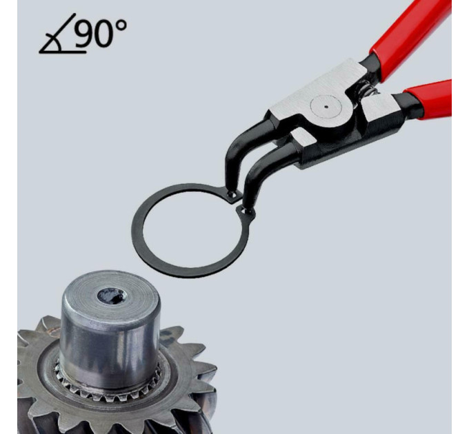 Щипцы для наружных стопорных колец загнутые 90°, Ø19-60мм KNIPEX 46 21 A21 SB,Ø1,8мм фосфатированные