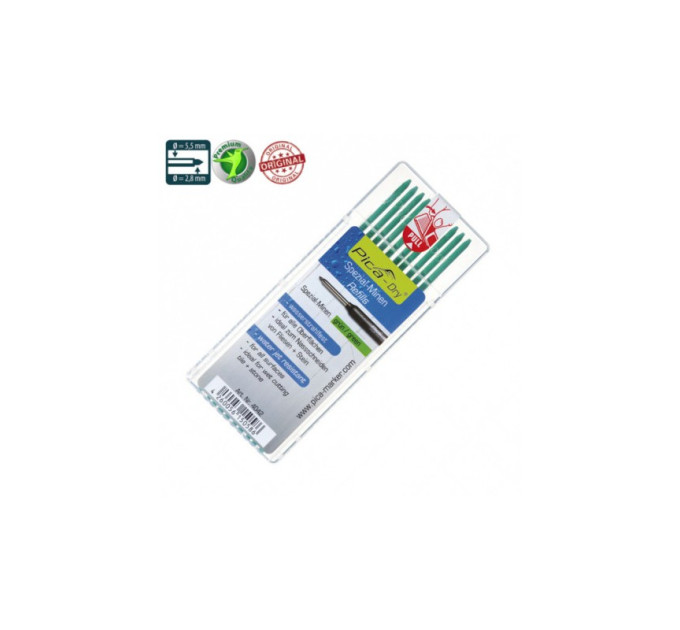 Стержни запасные Dry Special 4042 для PICA Dry водостойкие Water jet resistant, зеленые, (10шт)