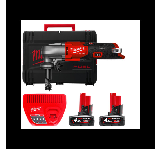 Ножницы по металлу аккумуляторные бесщёточный MILWAUKEE M12 FNB16-402X (ЗУ+2акк.Х4Ач+HDкейс)