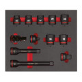 Ложемент с головками ShW 3/4'' STD MILWAUKEE, (12шт) (45х536х417мм) для тележек