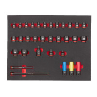 Ложемент с головками ShW 1/2'' STD MILWAUKEE, (32шт) (45х536х417мм) для тележек