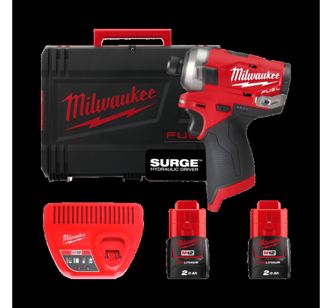 Шуруповерт ударний гідравлічний акумуляторний безщітковий MILWAUKEE (50Нм) M12 FQID-202X