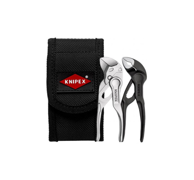 Набор клещей сантехнических переставных в кобуре Cobra KNIPEX 00 20 72 V04 XS, (2шт) хром/фосфат