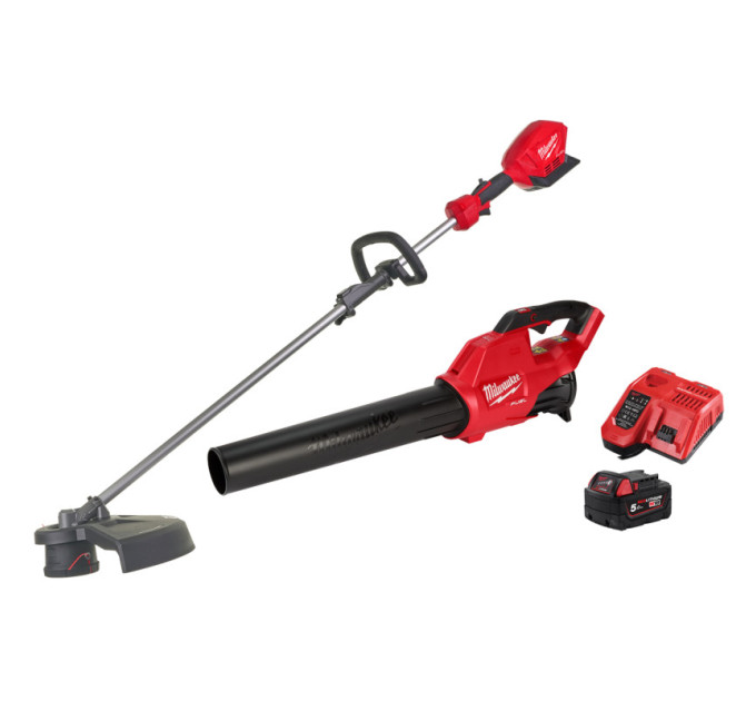Набор инструментов аккумуляторны садовых MILWAUKEE M18 FPP2OPL3-501 (ЗУ,1х5Ач,триммер, воздуходувка)