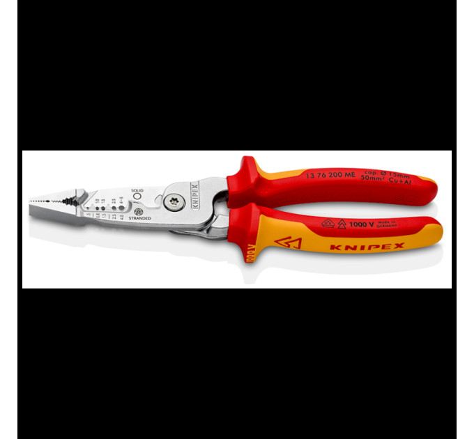 Многофункциональные клещи с пружиной для электромонтажных работ KNIPEX 13 76 200 ME