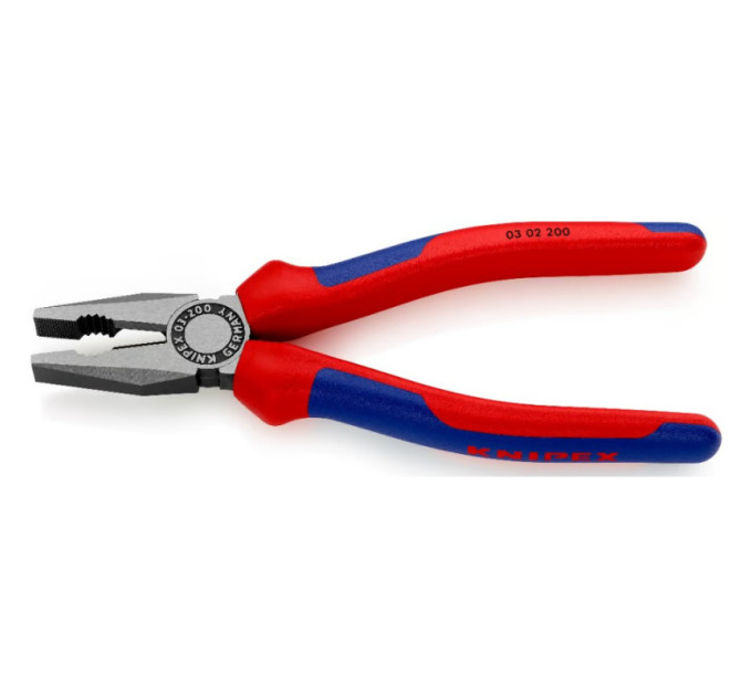 Пассатижи (плоскогубцы) комбинированные Ø13,0мм, 200мм KNIPEX 03 02 200, фосфатированные