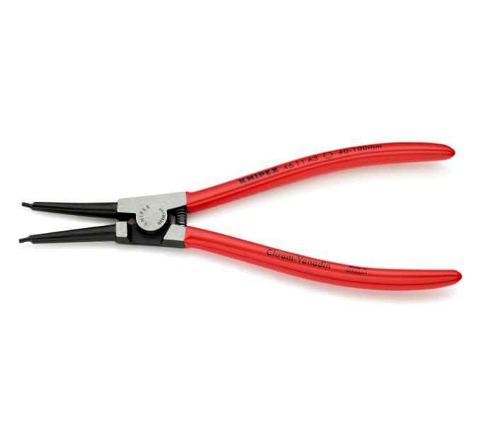 Щипцы для наружных стопорных колец прямые, Ø40-100мм KNIPEX 46 11 A3, Ø2,3мм фосфатированные