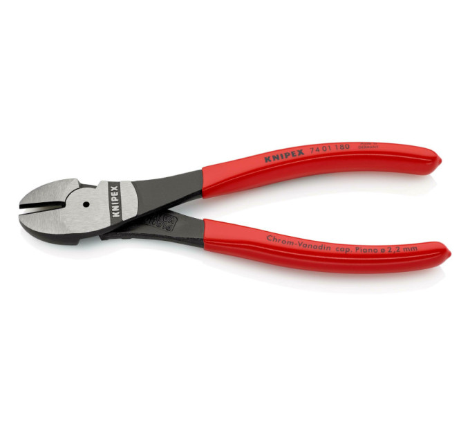 Кусачки боковые (бокорезы) особой мощности, Ø3,8мм, 180мм KNIPEX 74 01 180 SB, фосфатированные
