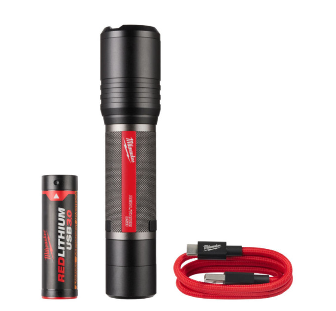 Фонарь светодиодный аккумуляторный компактный (зарядка через USB) MILWAUKEE L4 FL2000-301 2000 люмен