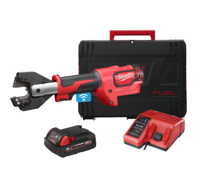 Кабелерез гидравлический аккумуляторный MILWAUKEE M18 ONEHCC-201C ACSR (ЗУ+2акк.Х2Ач+кейс)