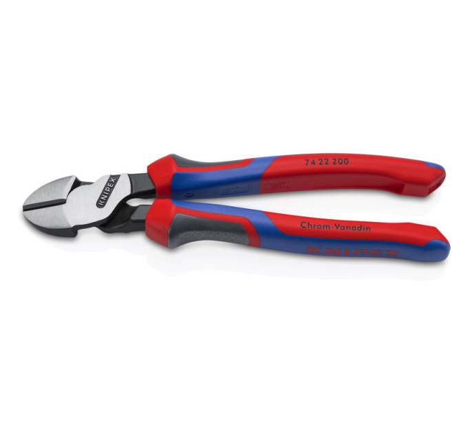 Кусачки боковые (бокорезы) особой мощности, 12°, Ø4,2мм, 200мм KNIPEX 74 22 200, фосфатированные