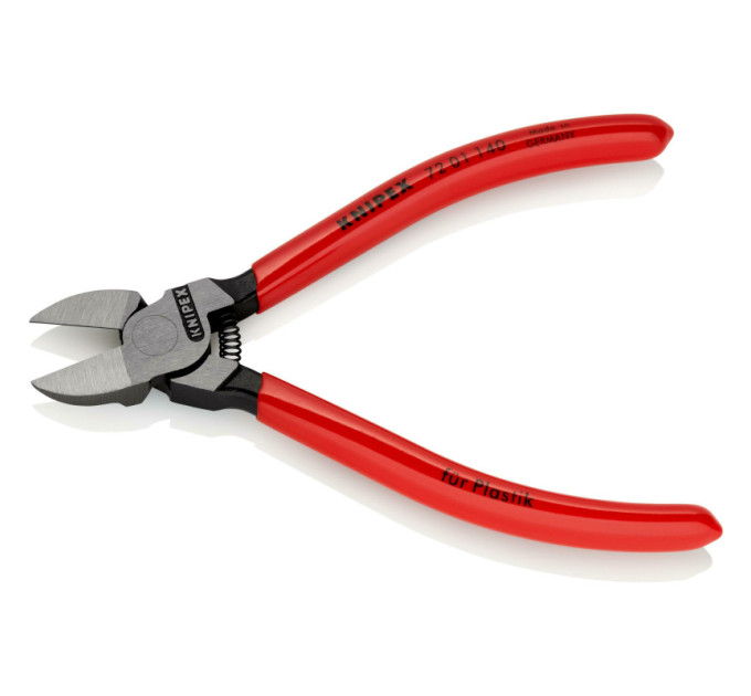 Кусачки боковые (бокорезы) для пластмассы, 140мм KNIPEX 72 01 140, фосфатированные