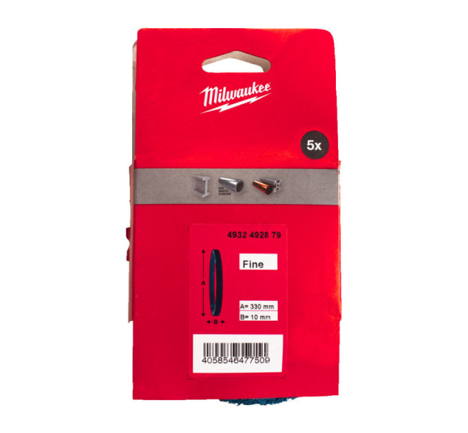 Ремень флисовый полировочный MILWAUKEE, 10х330мм, зерно 180-220 (5шт) для M12 FBFL10