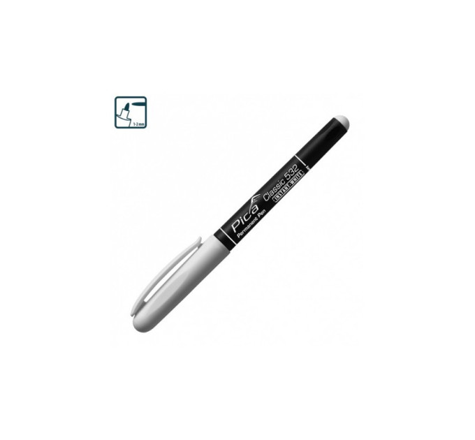 Маркер перманентный Pica 532/52 Classic Instant-White, тонкий, белый
