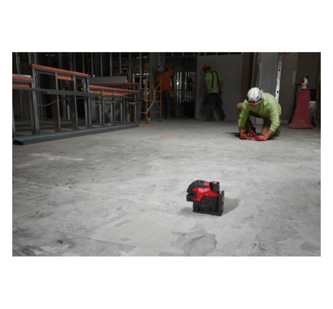 Нивелир 4х точечный лазерный аккумуляторный MILWAUKEE M12 CLL4P-0C (зелёный луч)