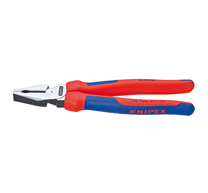 Пассатижи (плоскогубцы) особой мощности Ø14,0мм, 225мм KNIPEX 02 02 225 SB, фосфатированные