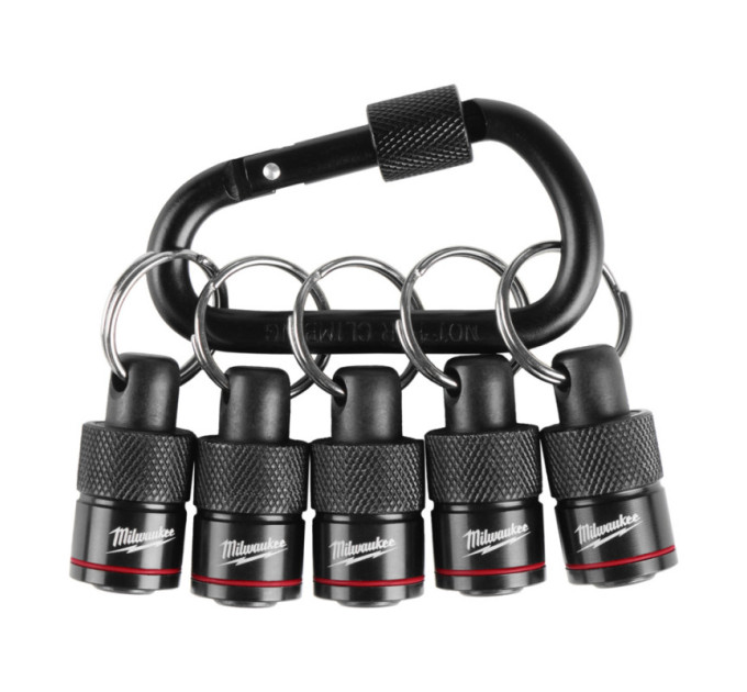 Набор держателей для бит та сверел 1/4'' Hex на карабине XL MILWAUKEE (5шт)