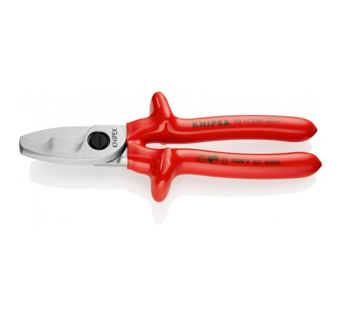Ножницы для резки кабелей, Ø20мм / 70мм², 200мм VDE KNIPEX 95 17 200, хромированные