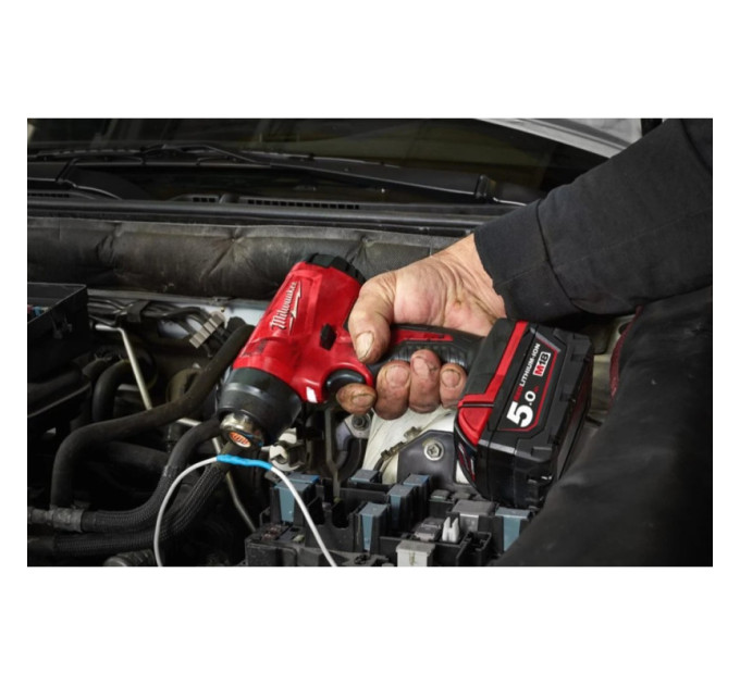 Пистолет горячего воздуха - фен аккумуляторный MILWAUKEE M18 BHG-502C (ЗУ+2акк.Х5Ач+кейс)