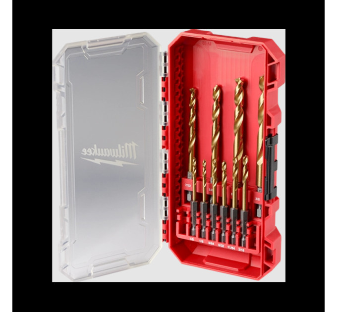 Набор сверл по металлу RedHEX SHOCKWAVE HSS-TiN MILWAUKEE CB, (10шт)