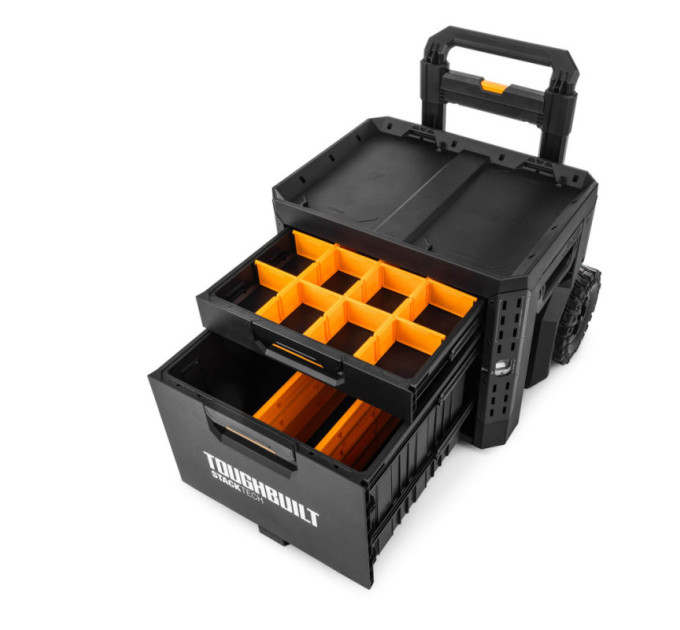 Ящик для инструментов TOUGHBUILT TB-B1-D-R92 StackTech на колесах 1+1 выдвижными ящиками