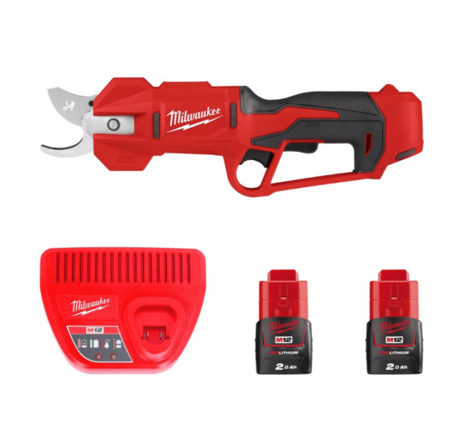 Ножницы-секатор аккумуляторные MILWAUKEE M12 BLPRS-202 (ЗУ+2акк.Х2Ач)