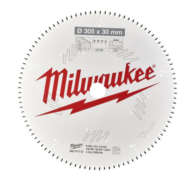 Диск пильный по дереву для торцевых пил PFTE MILWAUKEE, Ø305х30х3,0мм, 60 зуб.