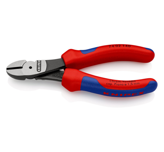 Кусачки боковые (бокорезы) особой мощности Ø3,1мм, 140мм KNIPEX 74 02 140 SB, фосфатированные