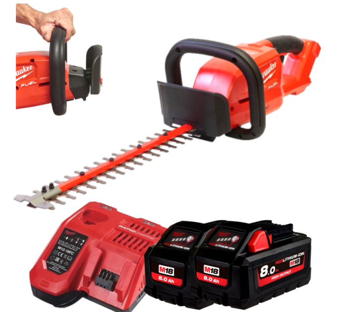 Кусторез аккумуляторный бесщеточный MILWAUKEE (лезвие 45см) M18 FHT45-802 (ЗУ+2акк.Х8Ач)