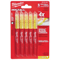 Набор маркеров для текста INKZALL MILWAUKEE, желтых (5шт)