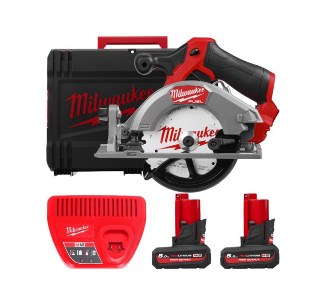 Пила дисковая аккумуляторная бесщеточная MILWAUKEE M12 FCS442-502X, Ø140мм (ЗУ+2акк.Х5Ач+HDкейс)