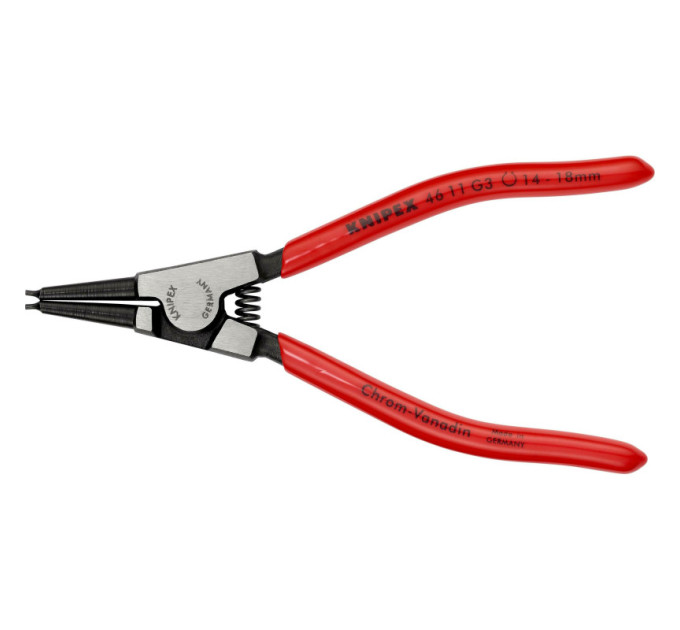 Щипцы для наружных стопорных колец прямые, Ø14-18мм KNIPEX 46 11 G3, Ø2,3мм фосфатированные