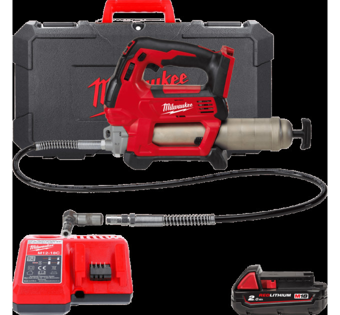 Шприц для смазки MILWAUKEE M18 GG-201C (ЗУ+1акк.Х2Ач+кейс)