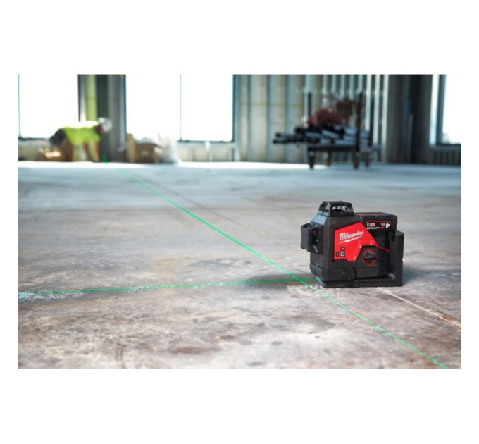 Нивелир лазерный аккумуляторный 3D MILWAUKEE M12 3PL-0C (360˚, зелёный луч)