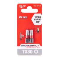 Бита SHOCKWAVE MILWAUKEE, TX30, 25мм, (2шт) Бита SHOCKWAVE MILWAUKEE, TX30, 25мм, (2шт)