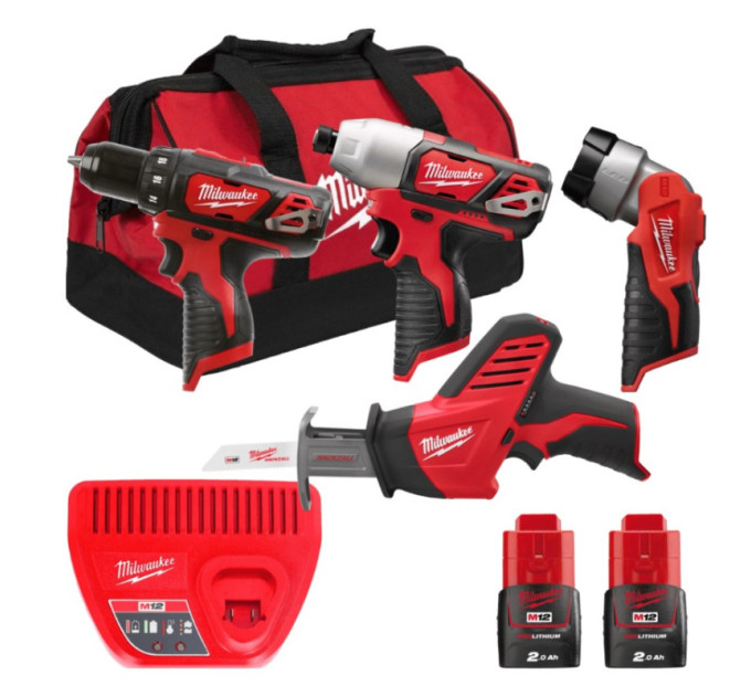 Набір з 3х акумуляторних інструментів MILWAUKEE M12 ВPP4A-202B