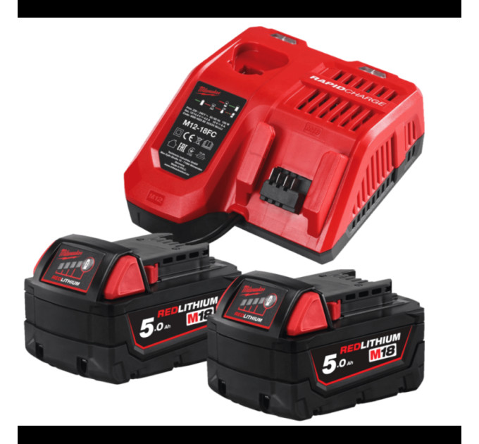 Энергокомплект MILWAUKEE M18 NRG-502С (ЗУ M12-18FC+2акк.Х5Ач В5)