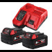 Энергокомплект MILWAUKEE M18 NRG-502С (ЗУ M12-18FC+2акк.Х5Ач В5)