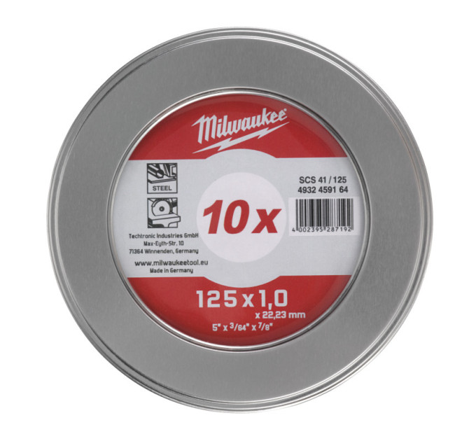 Диск отрезной по металлу MILWAUKEE, SCS 41/125х1,5 PRO+, Ø125мм (10шт в Металбокс)