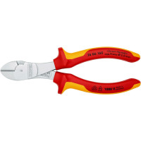 Кусачки боковые (бокорезы) особой мощности, Ø3,4мм, 160мм VDE KNIPEX 74 06 160, хромированные