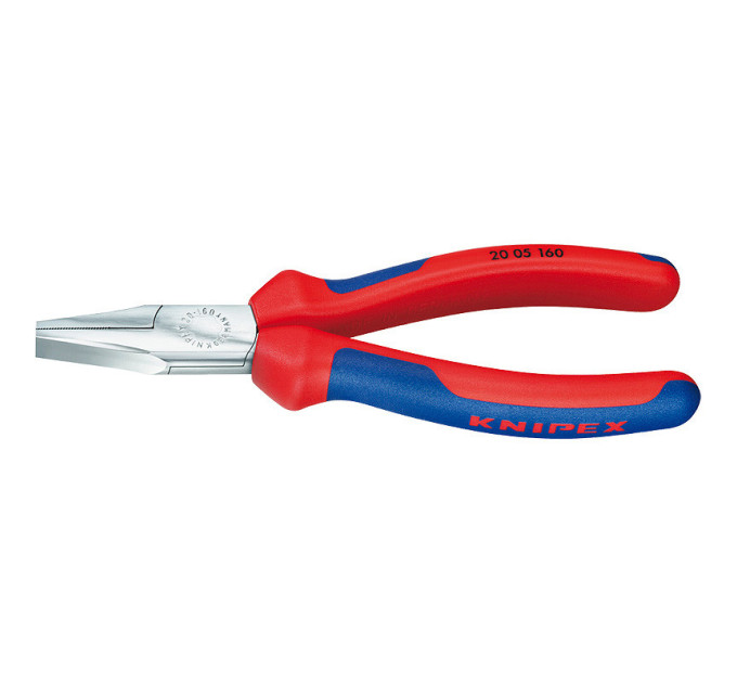 Плоскогубцы с гладкими губками, 160мм KNIPEX 20 05 160, хромированные