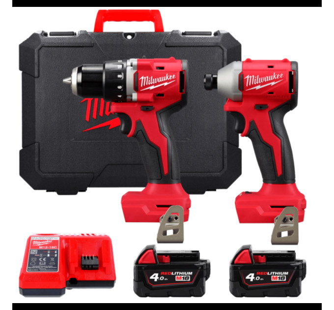 Набір з 2х інструментів безщіткових акумуляторних MILWAUKEE M18 BLCPP2B-402C