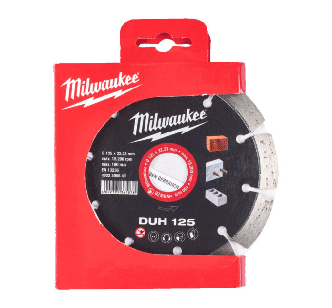 Диск алмазний MILWAUKEE DUH 125, Ø125мм (залізобетон, цегла)