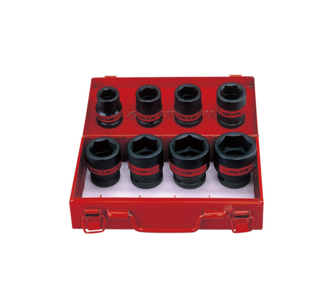 Набор головок 3/4" 8 ед. 6-ти гранные,короткие, дюймовые, ударные (3/4" - 1-1/2")