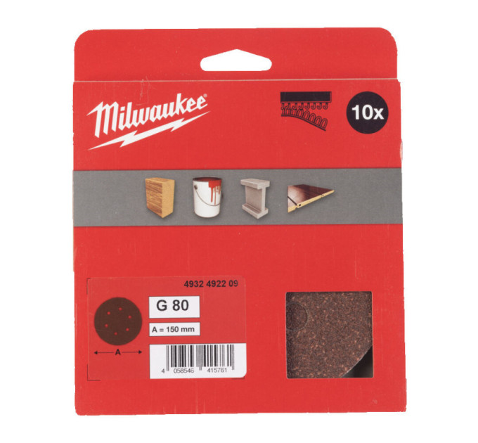 Шлифовальный круг MILWAUKEE Ø150/6 HL, зерно 80, (10шт)