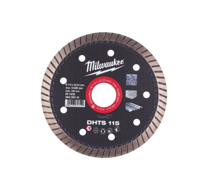 Диск алмазный MILWAUKEE DHTS 115, Ø115мм, (керамогранит, плитка)