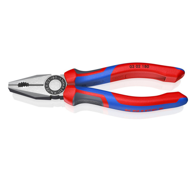 Пассатижи (плоскогубцы) комбинированные Ø12,0мм, 180мм KNIPEX 03 02 180, фосфатированные