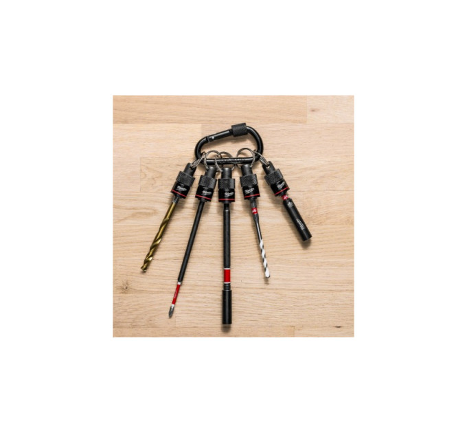 Набор держателей для бит та сверел 1/4'' Hex на карабине XL MILWAUKEE (5шт)